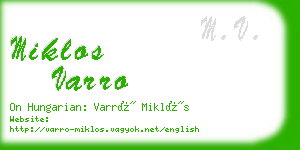 miklos varro business card